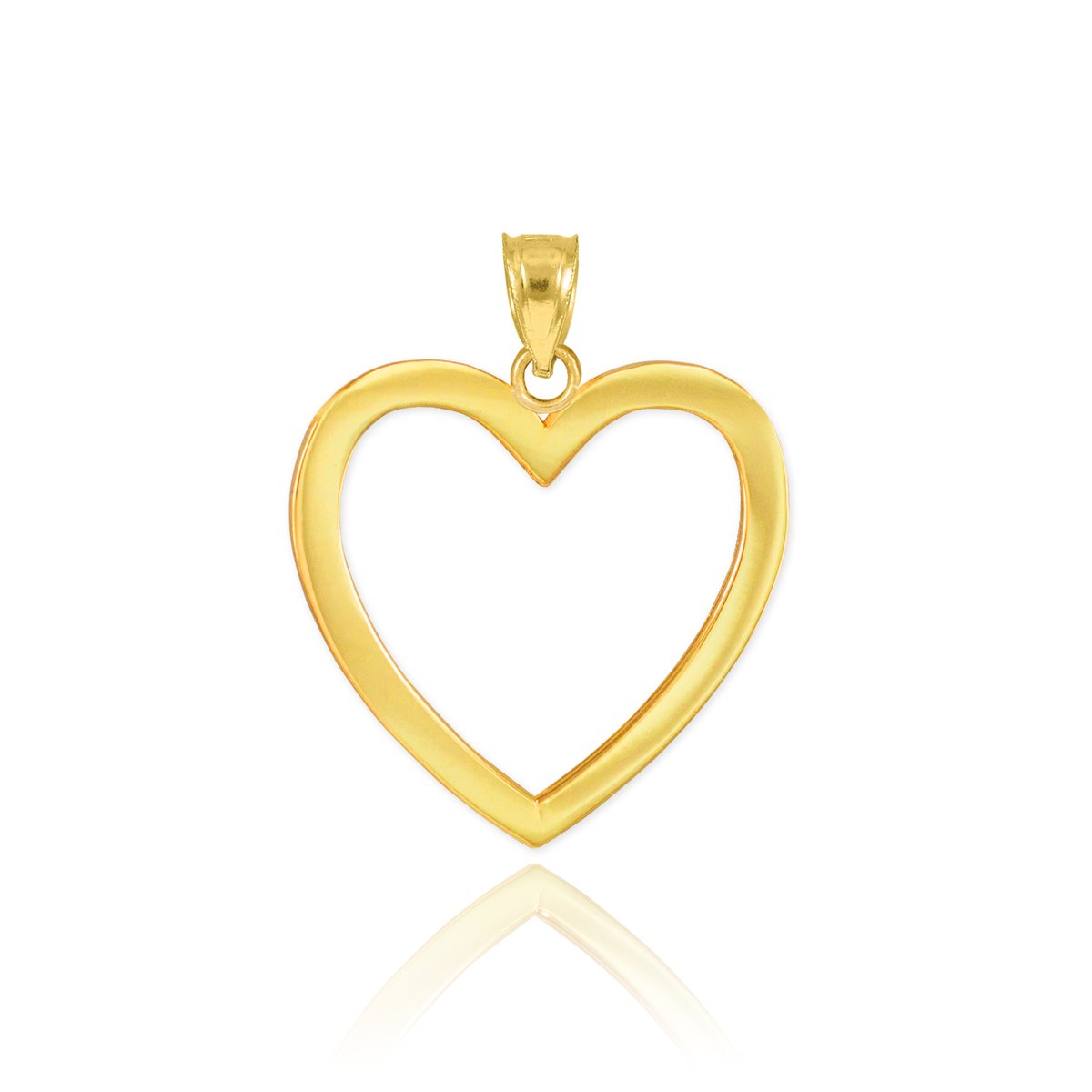 Sideways Crosses 10k Yellow Gold High Polish Love Charm Open Heart Pendant (yellow-gold)