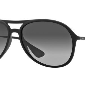 Ray-Ban Men's RB4201 Alex Square Sunglasses, Rubber Black/Light Grey Gradient Dark Grey, 59 mm