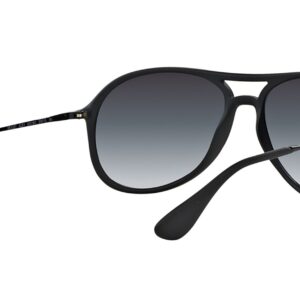 Ray-Ban Men's RB4201 Alex Square Sunglasses, Rubber Black/Light Grey Gradient Dark Grey, 59 mm