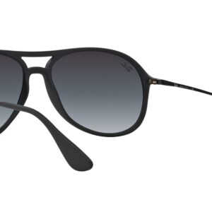 Ray-Ban Men's RB4201 Alex Square Sunglasses, Rubber Black/Light Grey Gradient Dark Grey, 59 mm