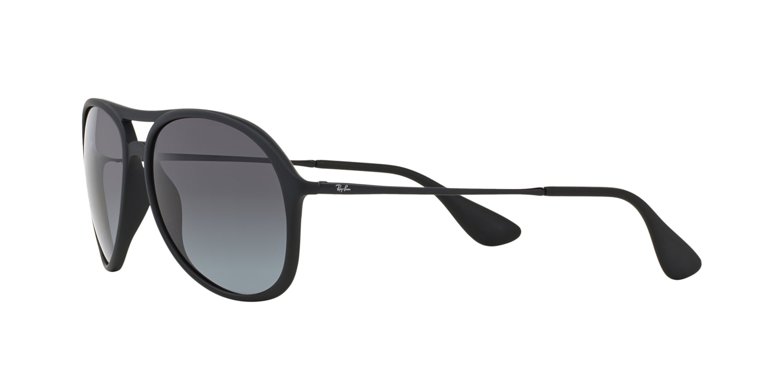 Ray-Ban Men's RB4201 Alex Square Sunglasses, Rubber Black/Light Grey Gradient Dark Grey, 59 mm