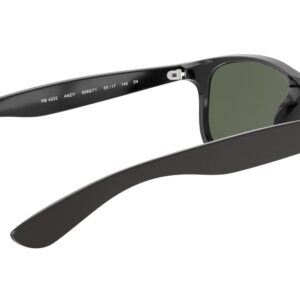 Ray-Ban RB4202 Andy Rectangular Sunglasses, Matte Black On Black/Dark Green, 55 mm