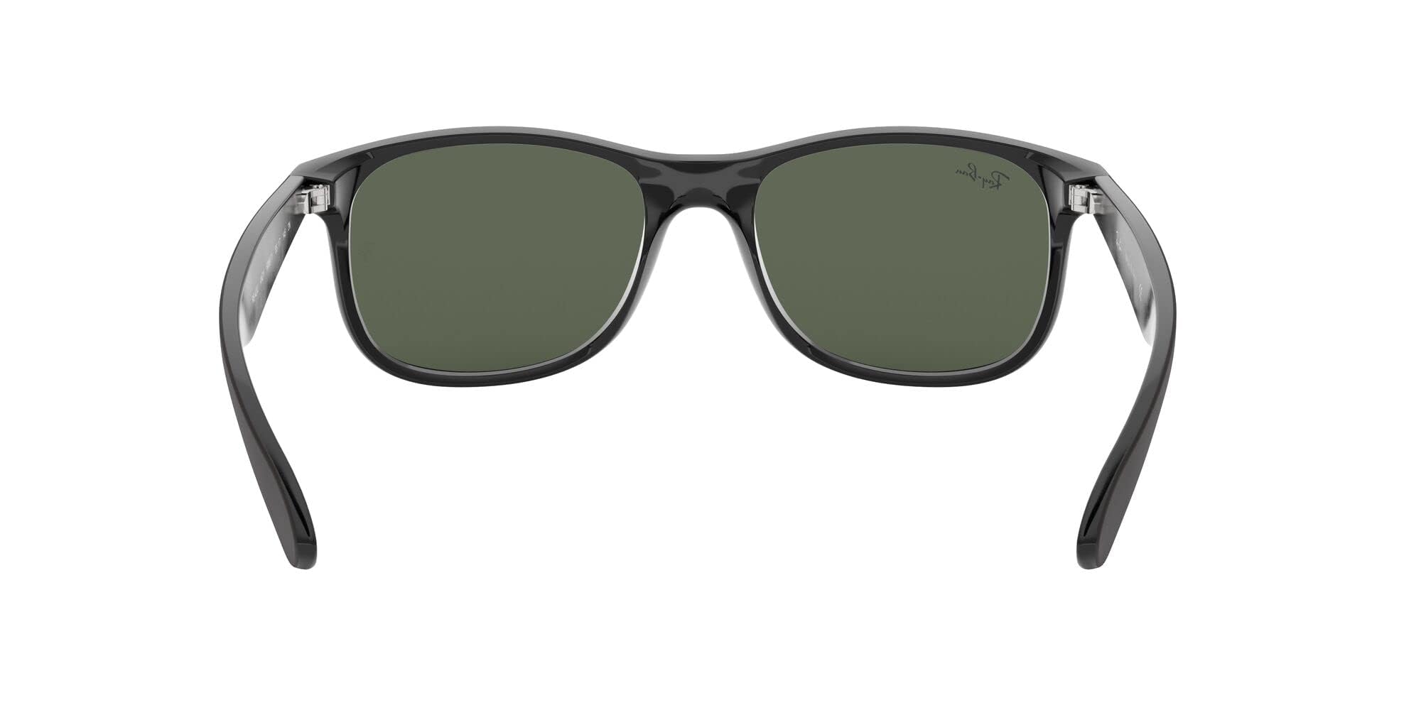 Ray-Ban RB4202 Andy Rectangular Sunglasses, Matte Black On Black/Dark Green, 55 mm