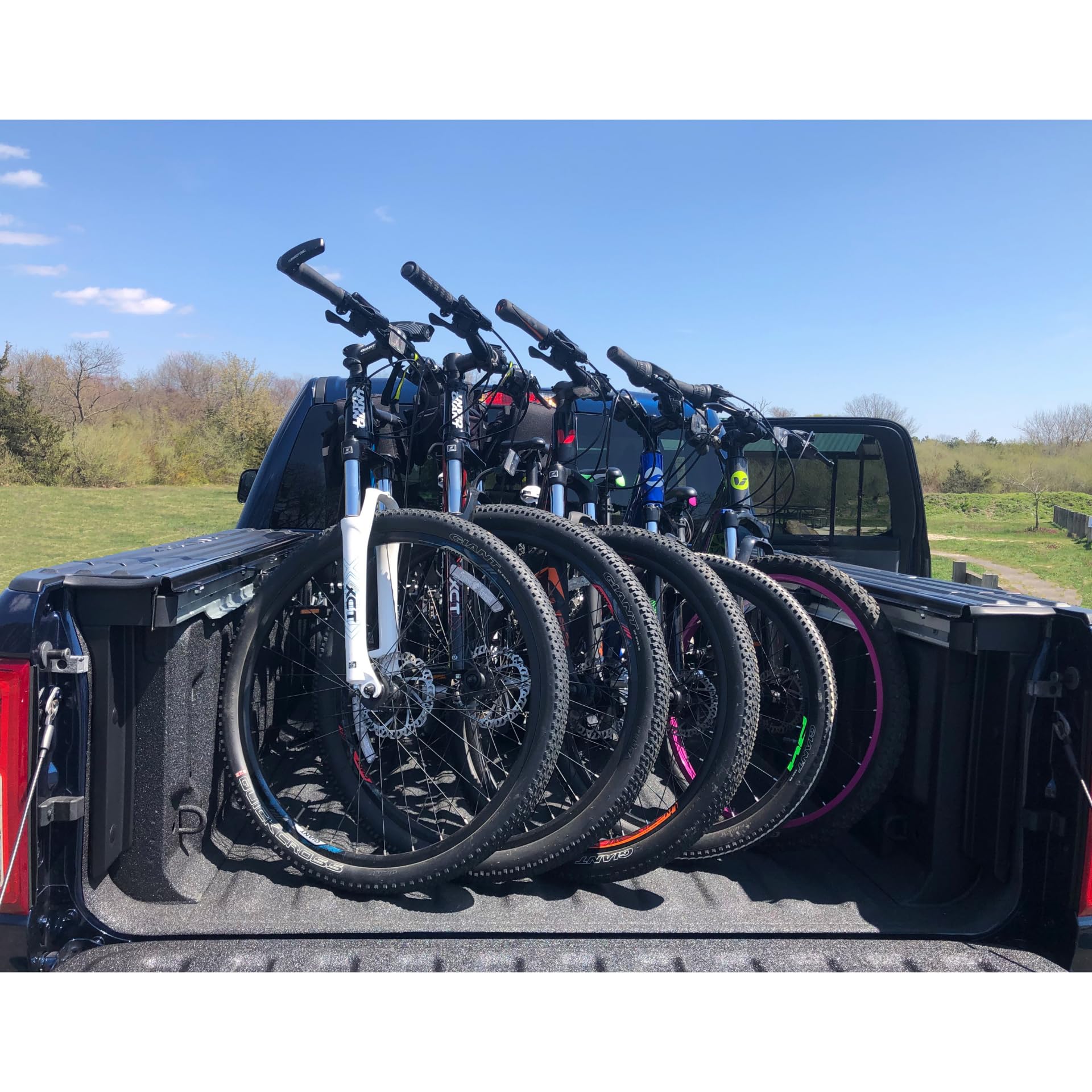 5 Bike Rack for Truck Bed -5 Standard Tire Bike Rack for Full Size Trucks -Effortless Wheel Mount, Skip Front Tire Removal, Drill-Free Installation -Bike Transport Rack Ideas