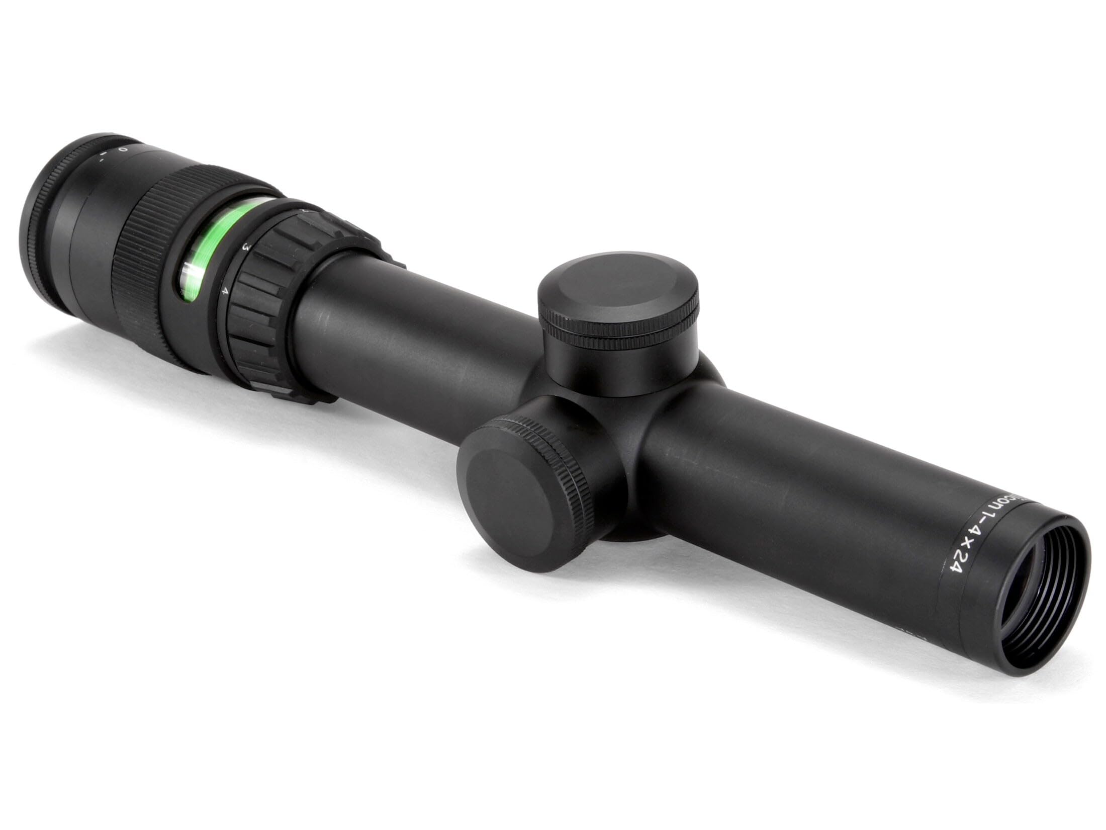 Trijicon TR24-C-200071 AccuPoint 1-4x24mm Riflescope, 30mm Main Tube, Standard Duplex Crosshair Retocle with Green Dot, Matte Black