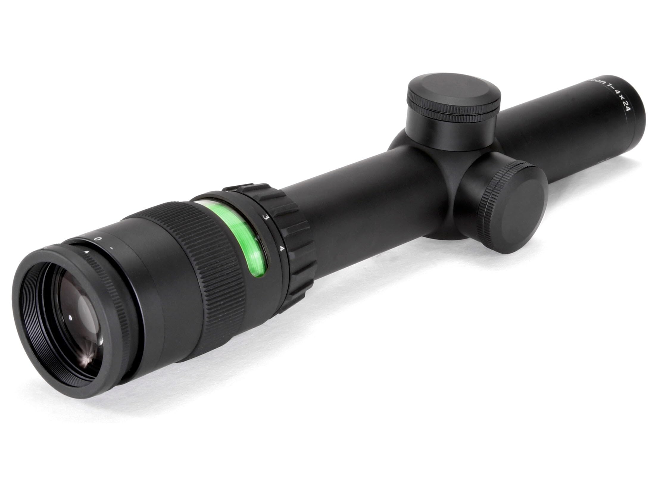 Trijicon TR24-C-200071 AccuPoint 1-4x24mm Riflescope, 30mm Main Tube, Standard Duplex Crosshair Retocle with Green Dot, Matte Black