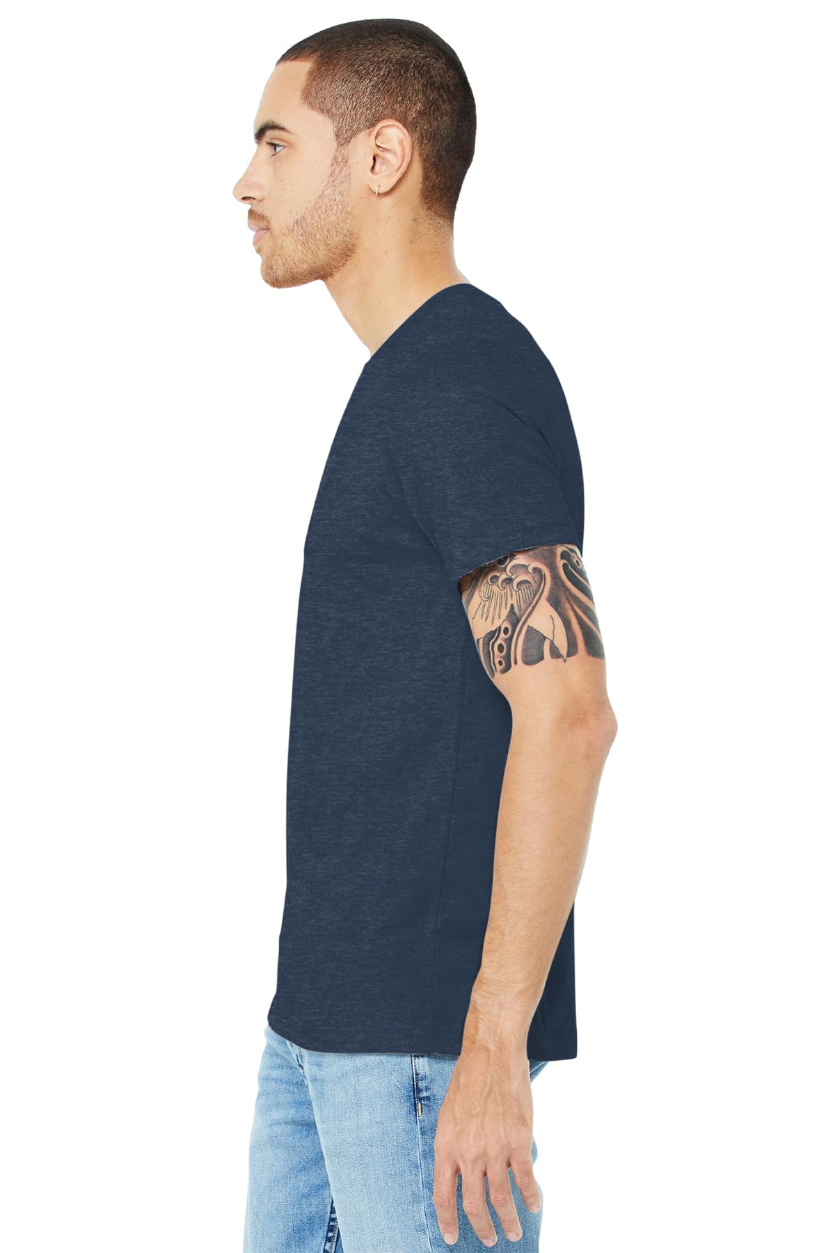 Bella+Canvas Unisex Jersey Short Sleeve Tee, Heather Navy, X-Large