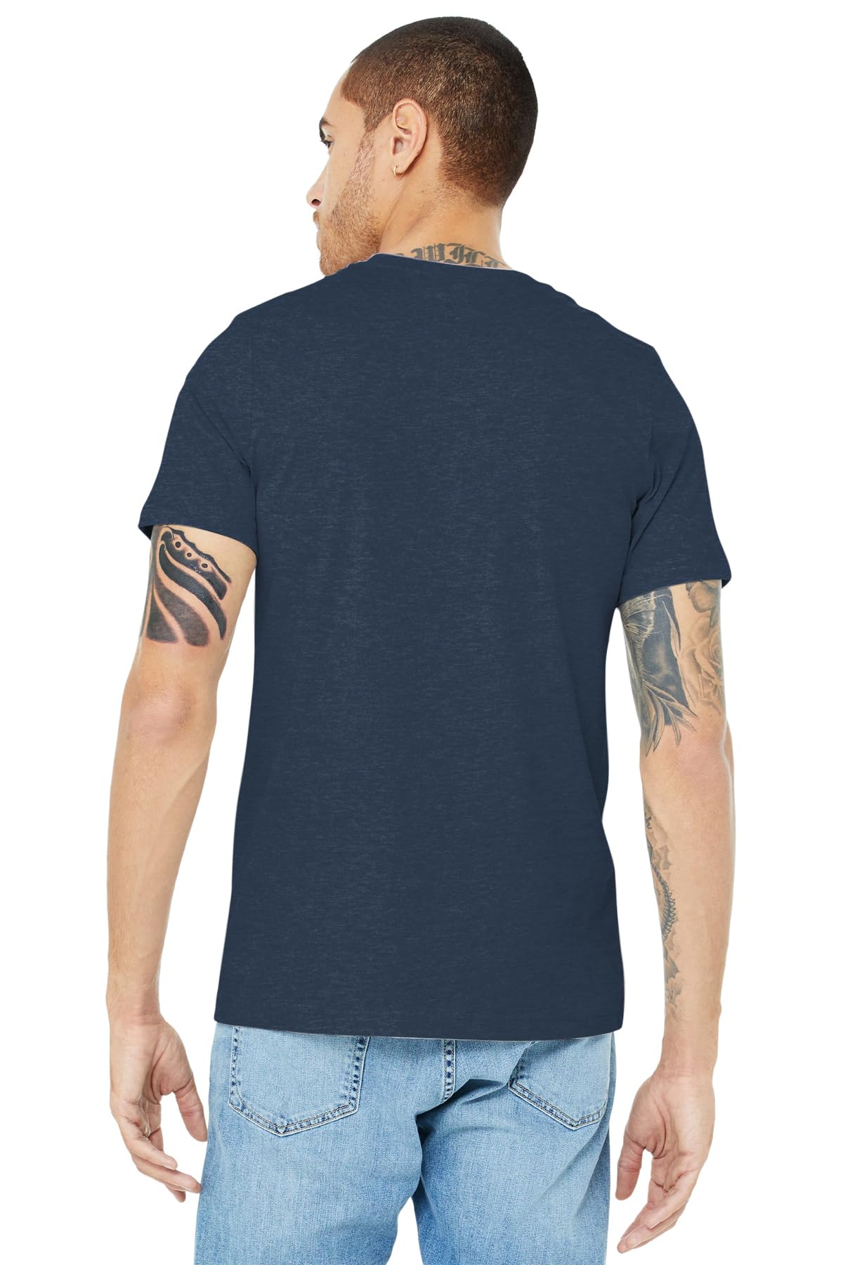 Bella+Canvas Unisex Jersey Short Sleeve Tee, Heather Navy, X-Large