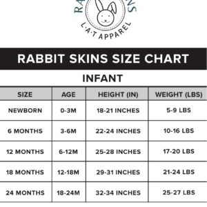 Rabbit Skins Baby Bodysuit Girl & Boy | Newborn 0-3 Months to 24 Month Toddler, Snap Easy Closure, Carolina Blue, 12 Months