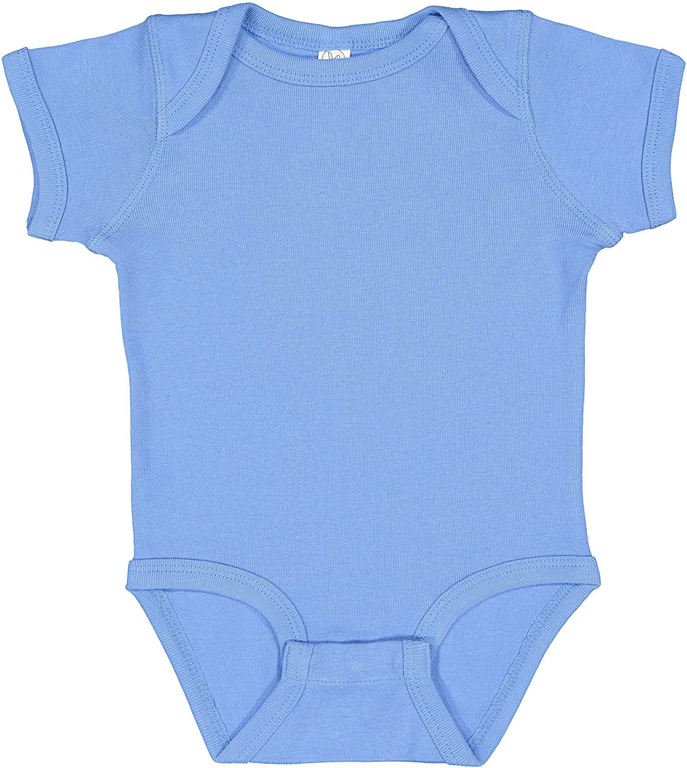 Rabbit Skins Baby Bodysuit Girl & Boy | Newborn 0-3 Months to 24 Month Toddler, Snap Easy Closure, Carolina Blue, 12 Months