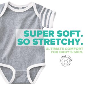 Rabbit Skins Baby Bodysuit Girl & Boy | Newborn 0-3 Months to 24 Month Toddler, Snap Easy Closure, Carolina Blue, 12 Months