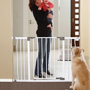 Dreambaby Liberty Extra-Wide Baby Safety Gate- with Smart Stay Open Feature - Fits Openings 39-42.5 inches Wide - White - Model L867