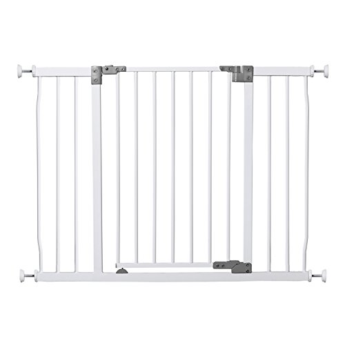 Dreambaby Liberty Extra-Wide Baby Safety Gate- with Smart Stay Open Feature - Fits Openings 39-42.5 inches Wide - White - Model L867