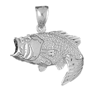 jewels obsession bass pendant | sterling silver 925 bass pendant - 27 mm