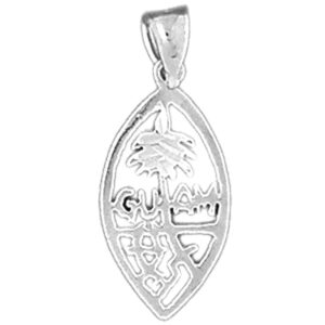 Jewels Obsession Guam Pendant | Sterling Silver 925 Guam Pendant - 25 mm