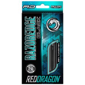 RED DRAGON Razor Edge Black 26g Tungsten Darts with Flights and Stems