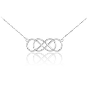 claddagh gold 925 sterling silver double infinity pendant necklace, 16"