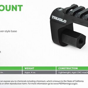 TRUGLO Universal Picatinny Rail Mount Versatile Durable Aluminum Hunting Bowfishing Accessories Holder with 9 Rail Slots