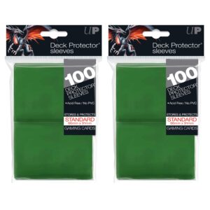 ultra pro standard solid green deck protector sleeves for gaming cards (200-count)