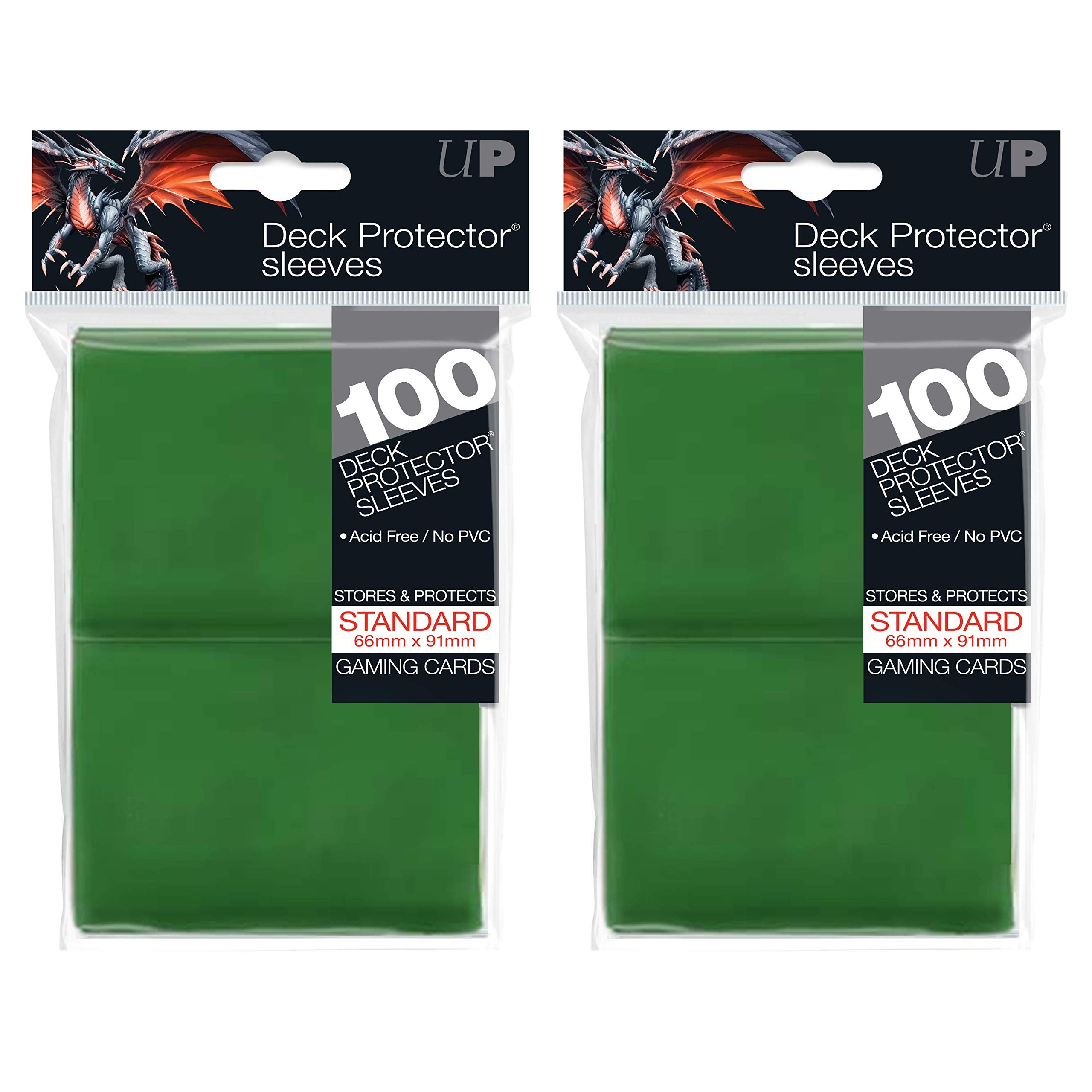 Ultra Pro Standard Solid Green Deck Protector Sleeves for Gaming Cards (200-Count)