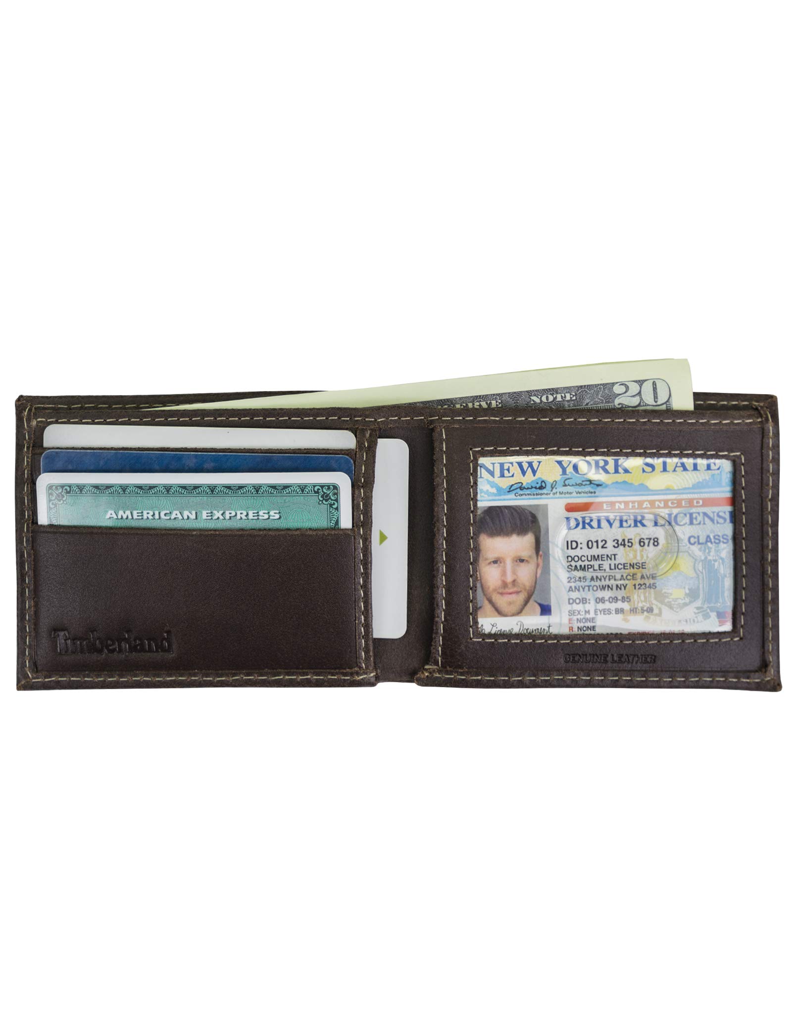 Timberland mens Sportz Quad Leather Passcase Wallet , Dark Brown, One Size