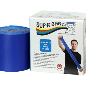 CanDo 10-6324 Sup-R Latex Free Exercise Band, 50 yd Roll, Blue-Heavy