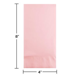 Creative Converting 192 Count Touch of Color 3-Ply Guest Paper Napkins, Classic Pink