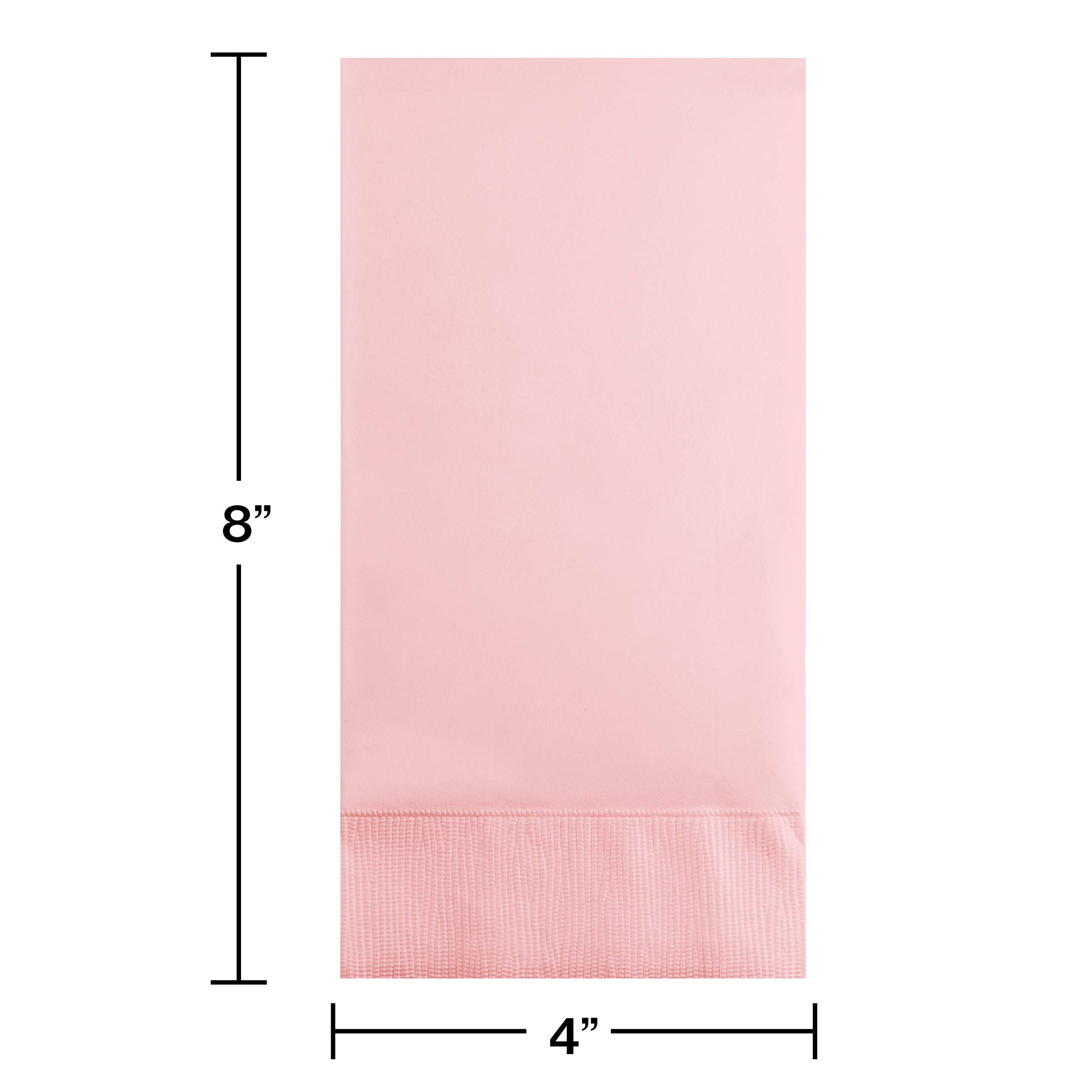 Creative Converting 192 Count Touch of Color 3-Ply Guest Paper Napkins, Classic Pink