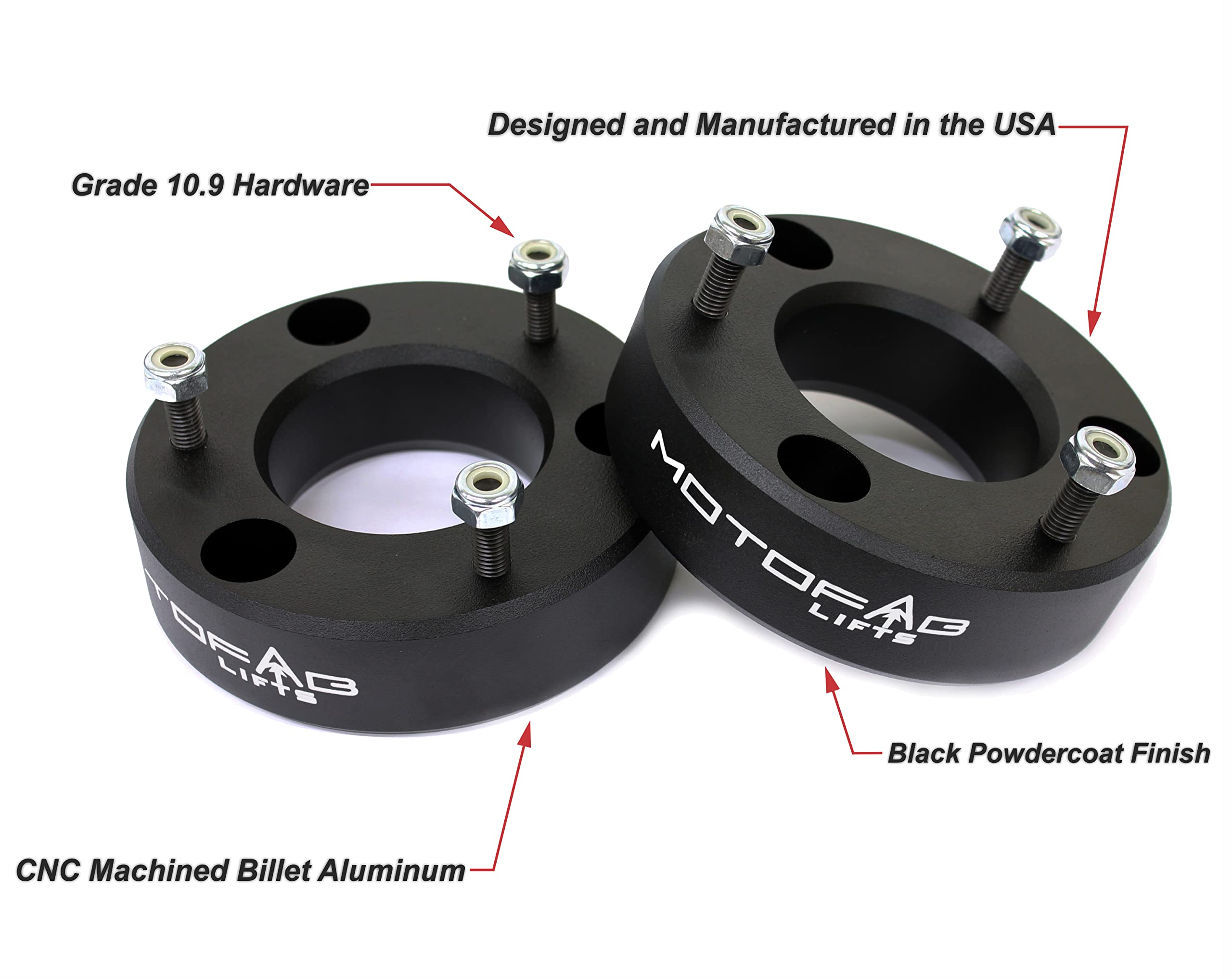 MotoFab Lifts F15-2.5 - 2.5 inch Front Leveling Lift Kit That is compatible with F150