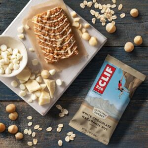 Clif Bar - White Chocolate Macadamia Nut Flavor - Made with Organic Oats - 9g Protein - Non-GMO - Plant Based - Energy Bars - 2.4 oz. (6 Pack)