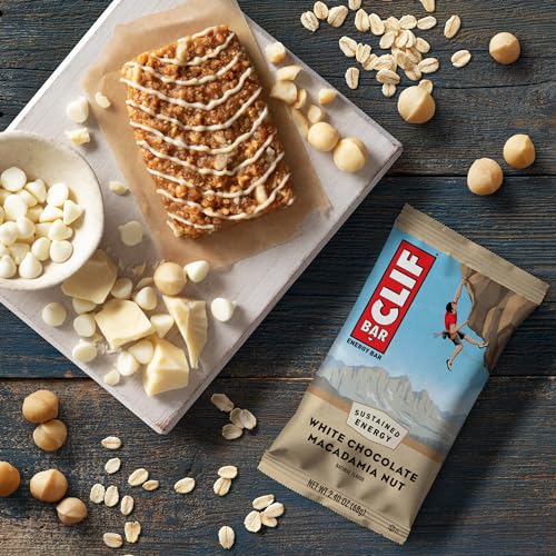 Clif Bar - White Chocolate Macadamia Nut Flavor - Made with Organic Oats - 9g Protein - Non-GMO - Plant Based - Energy Bars - 2.4 oz. (6 Pack)