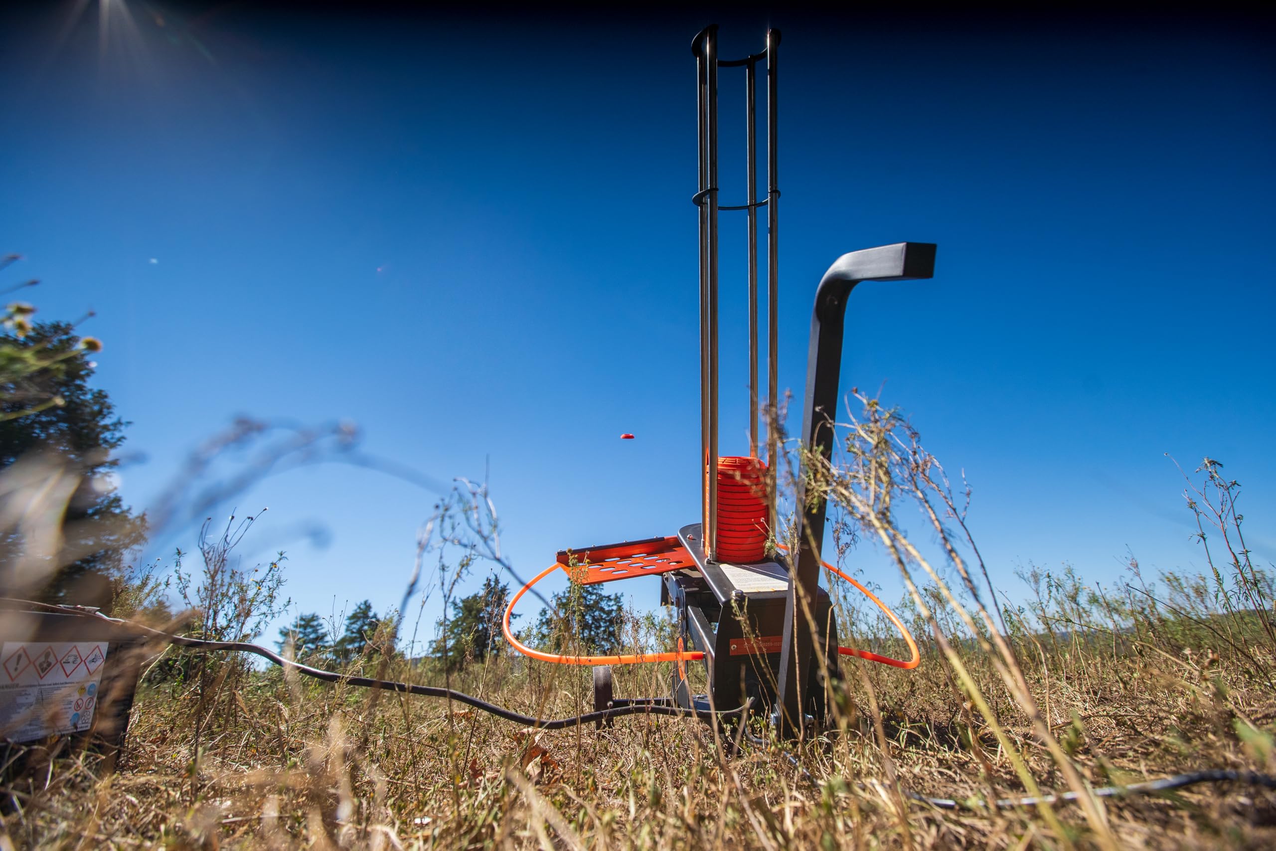 Do All Outdoors Raven Clay Pigeon Thrower with 25' Foot Pedal, Holds 75 Clays