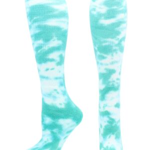 Tie Dye Multisport Tube Socks (Teal/White, Medium)