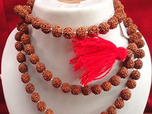 Petrichor Certified Original Nepali Rudraksha Mala with Certificate for Wearing and Japa Mala (5 Mukhi Mala, 108 beads Mala Rosary Garland)