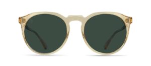 raen Ð remmy Ð unisex retro round sunglasses uv protection - champagne crystal/green polarized lens (size 52 mm)