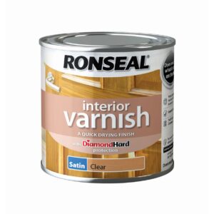 ronseal rslivscl250 quick dry clear satin interior varnish by ronseal