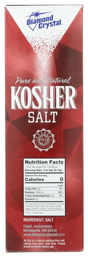 Diamond Crystal Pure and Natural Kosher Salt, 48 oz (Pack of 3)