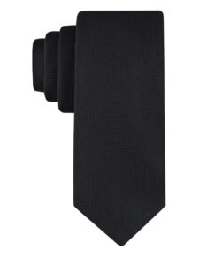 calvin klein men's black tie, black solid, regular