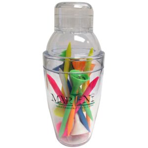 proactive sports martini golf mini shaker with 3-1/4" durable plastic tees 12-pack of assorted colors