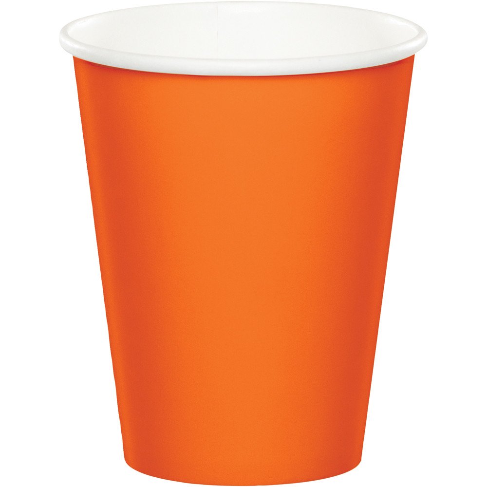 Celebrations 96-Count 9 oz. Hot/Cold Cups, Sunkissed Orange