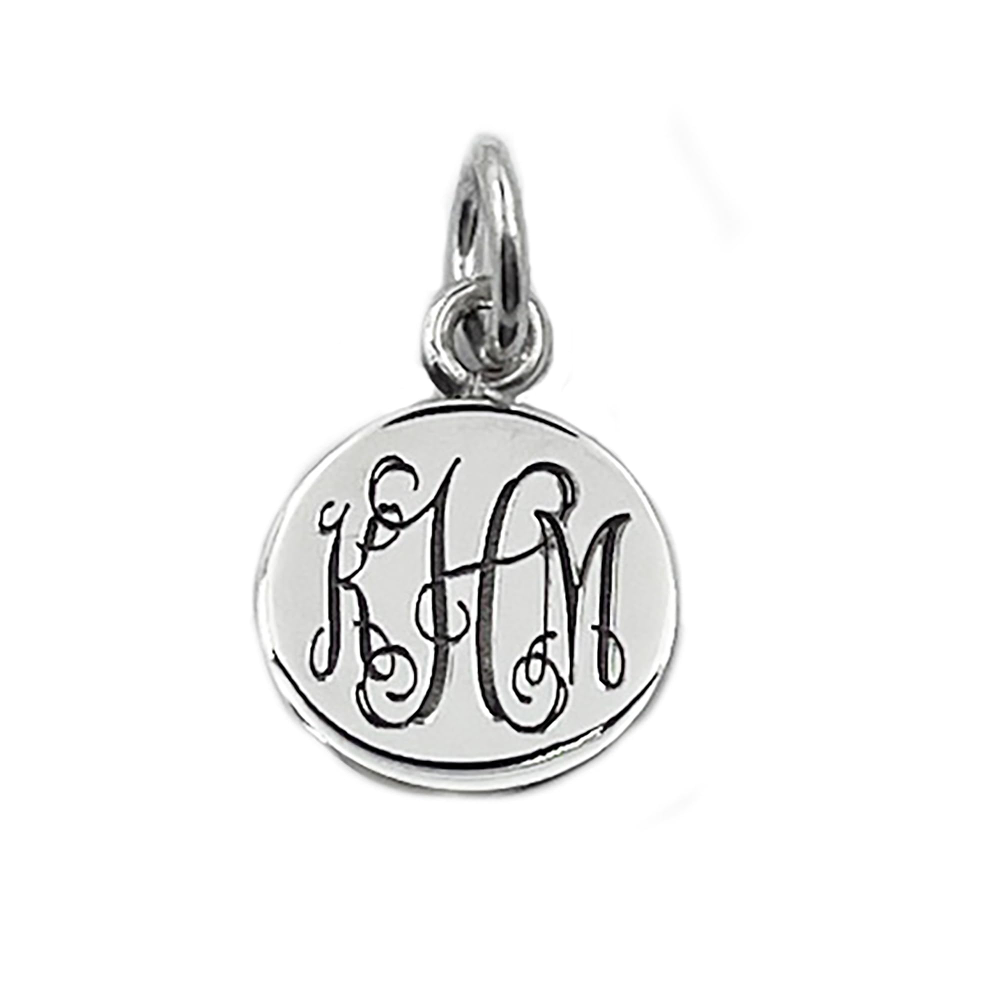 LGU Sterling Silver Polished Personalized Engravable Circle Round Disc Charm Pendant (18 Millimeters)