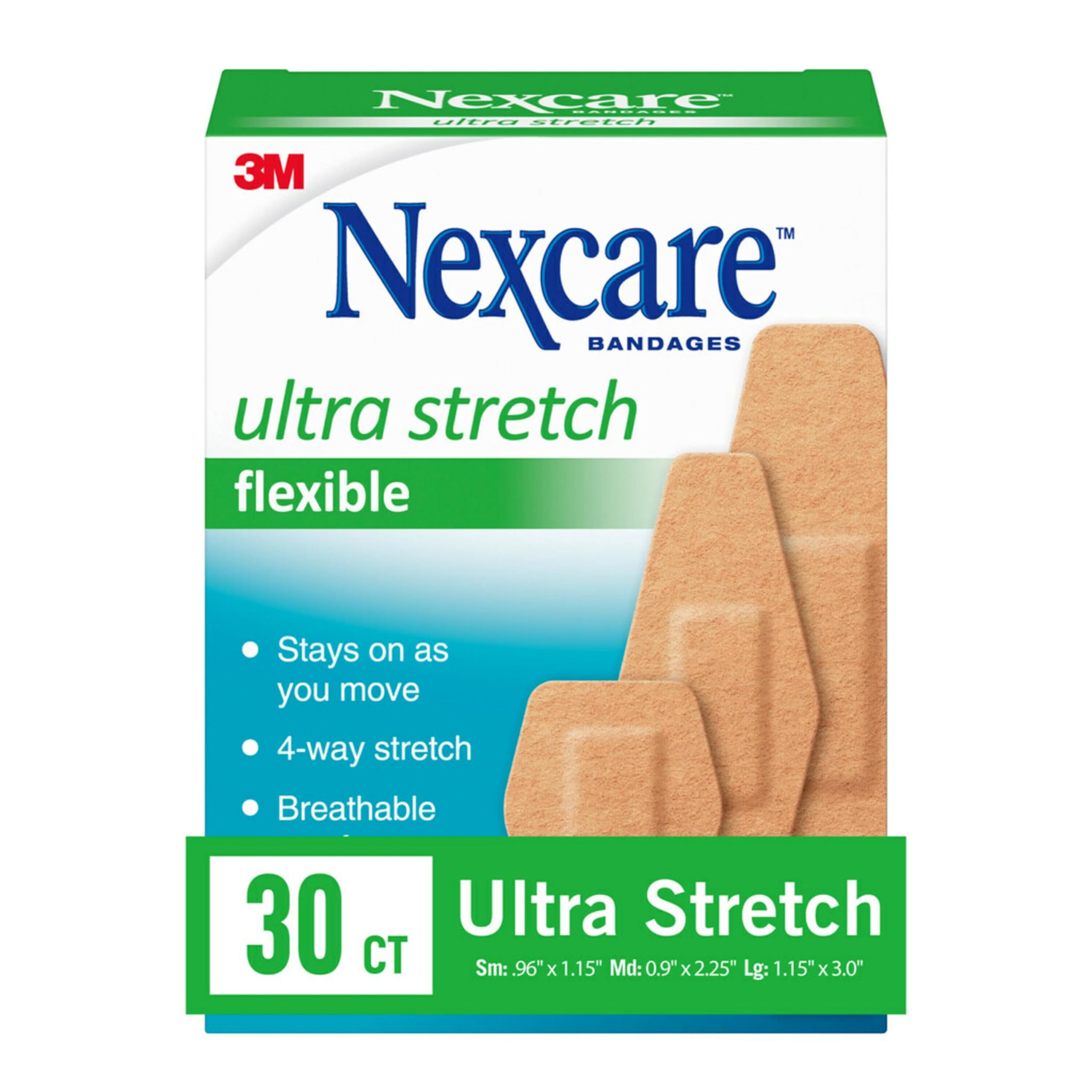 Nexcare Soft 'n Flex Bandage, Assorted Sizes, 30 Count