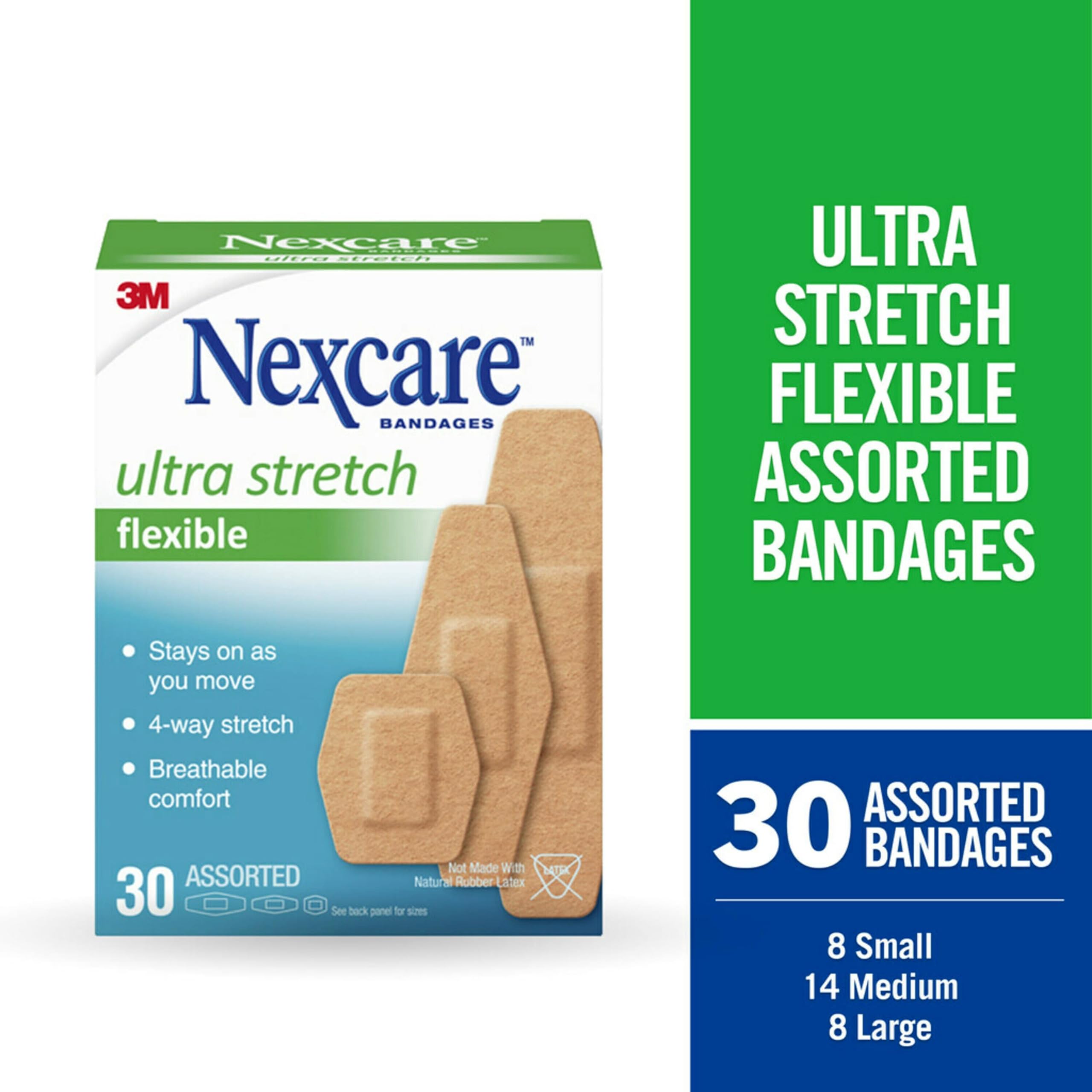 Nexcare Soft 'n Flex Bandage, Assorted Sizes, 30 Count