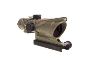 trijicon acog ta31-d-100310 4x 32 dual illuminated red chevron .223 bac reticle scope, dark earth