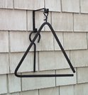 Iron Large 15" Dinner Triangle Chuck Wagon Bell - Heavy Duty Metal Supper Chime, Farm Bell, Triangle Dinner Bell, Supper Bell