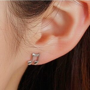 925 Sterling Silver Music Notes Earrings-Lady Love Earrings (Allergy-Prevention) Jewelry for Women