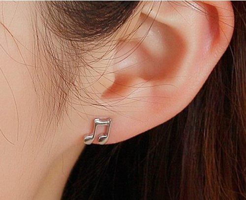 925 Sterling Silver Music Notes Earrings-Lady Love Earrings (Allergy-Prevention) Jewelry for Women