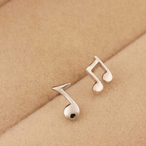 925 Sterling Silver Music Notes Earrings-Lady Love Earrings (Allergy-Prevention) Jewelry for Women