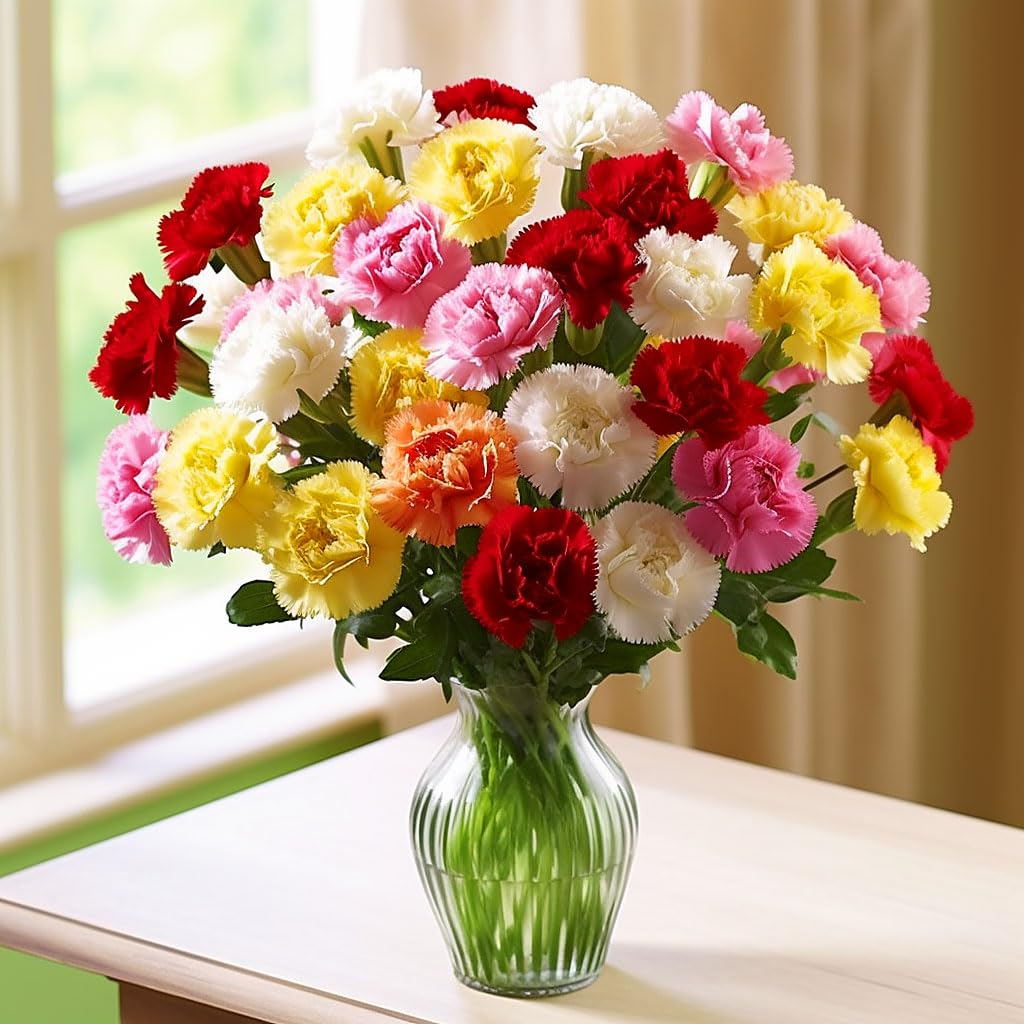 Fresh Flowers- 100 Assorted Carnations- Lovely Gift (OM)