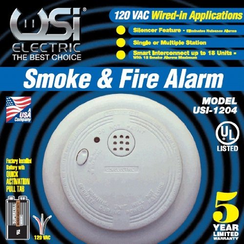 Universal Security Instruments 1204 Wire-In Smoke Alarm with Battery Backup (4 Pack)